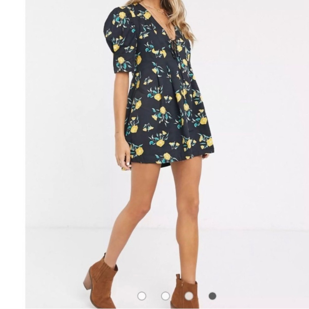 NWT Free People Adelle Floral Printed Mini Dress - Picture 4 of 7